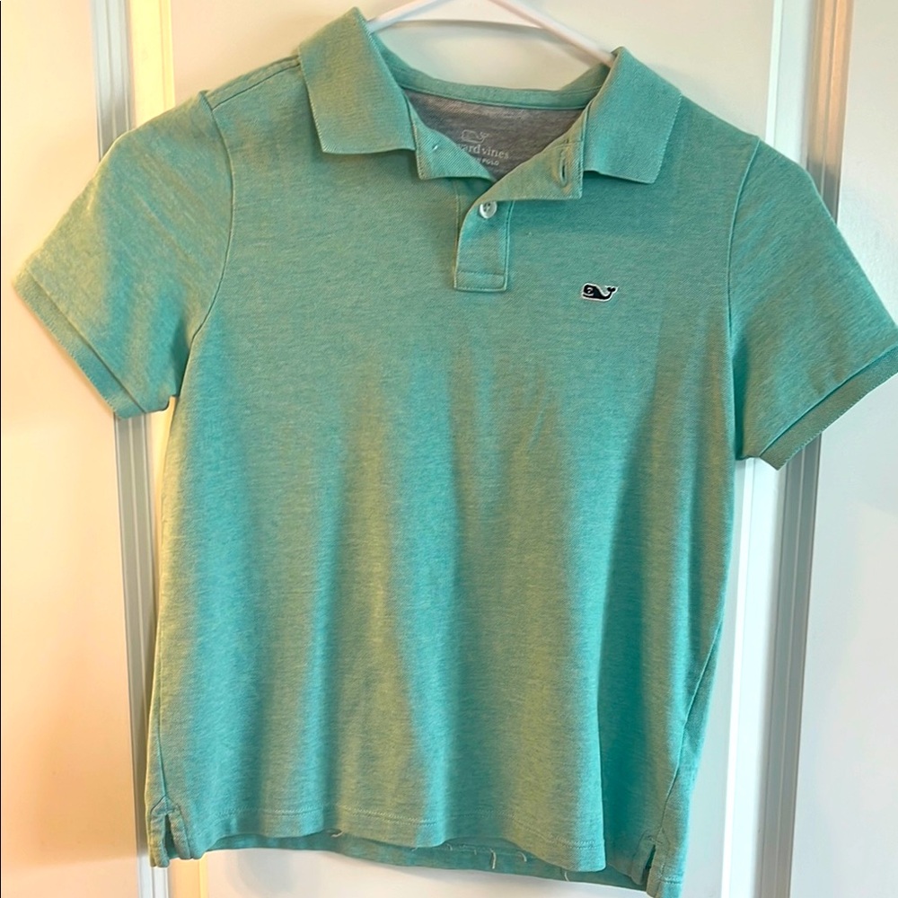 Vineyard Vines Kids Aqua Polo Shirt, Small.